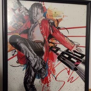 WWE Nakamura Framed Art Print - Red and Black